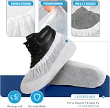 TYGA STORE 20 Pieces Waterproof Reusable Shoe Covers Heavy Duty Non-Slip White view 5