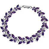 Galaxy Gold GG 16.5 ct 14k Solid White Gold Butterfly Bracelet Amethyst