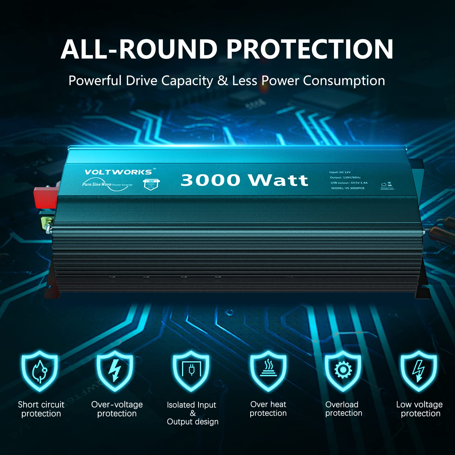 Mua 3000W Pure Sine Wave Inverter 12V DC to 120V AC Converter for Home ...