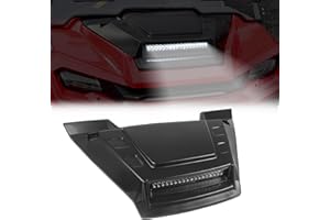 CUSAUTV Sport Hood Scoop with LED Spotlight Compatible with 2016-2025 Honda Pioneer 1000 3P 5P 6P Accessories Hood Cover with Auxiliary Light Kit for Honda Pioneer 1000-3 1000-5 1000-6