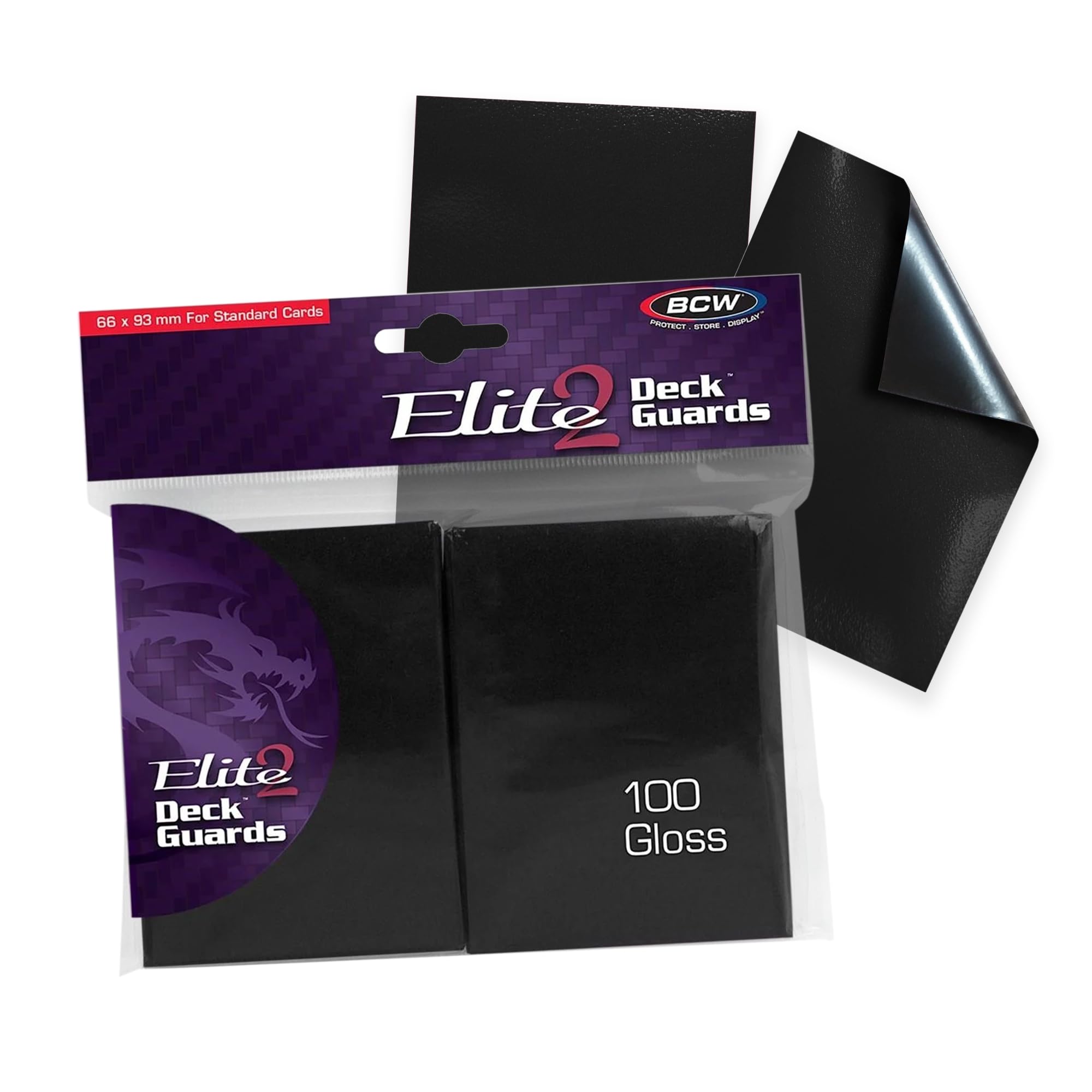 Cards Elite 2 Gloss Sleeves - Black (100)