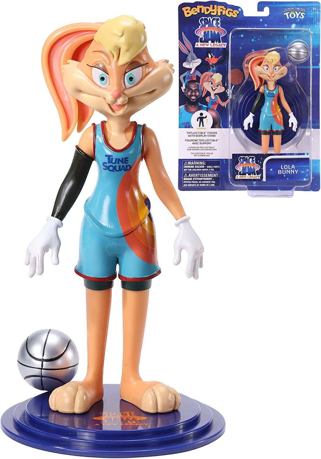 The Noble Collection Space Jam 2: A New Legacy Bendyfigs Lola Bunny - 7.5in (19cm) Noble Toys Bendable Figure Posable Collectible Doll Figures With Stand