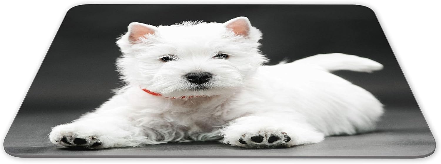 Destination Vinyl Ltd West Highland Terrier Puppy Mouse Mat Pad - Westie Dog Cute Computer #15223, Multicolor, 23.5cm x 19.6cm x 5mm - Image 3