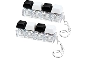 XIAWALANGZHUO 2 Psc Keyboard Fidget Toy, Keyboard Fidget Keychain 4-in-1 Keyboard Decompression Button Finger Clicker Toys, Button Stress Relief Fidget Gifts for Adult to Relief Stress (Black+White)
