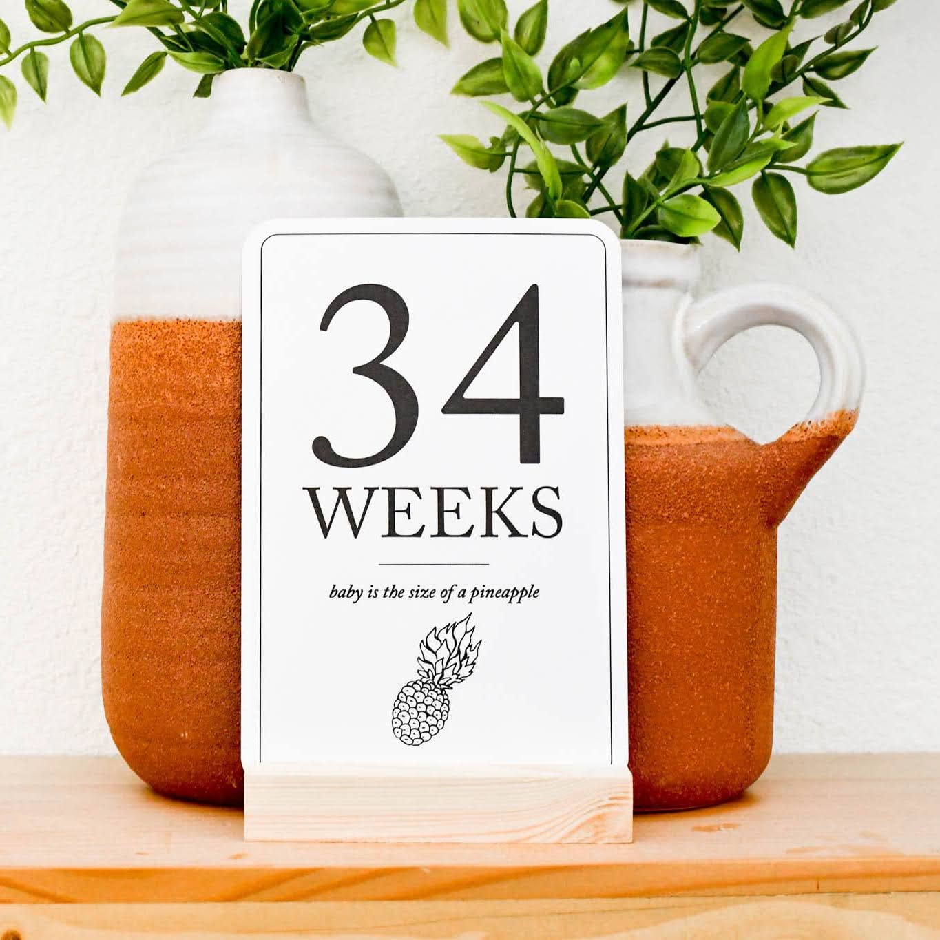 Baby Milestone Cards (19+11) - Weekly Baby Milestone Signs w/Hello World Newborn Sign, Announcement Sign - Birth Announcement Cards for New Moms