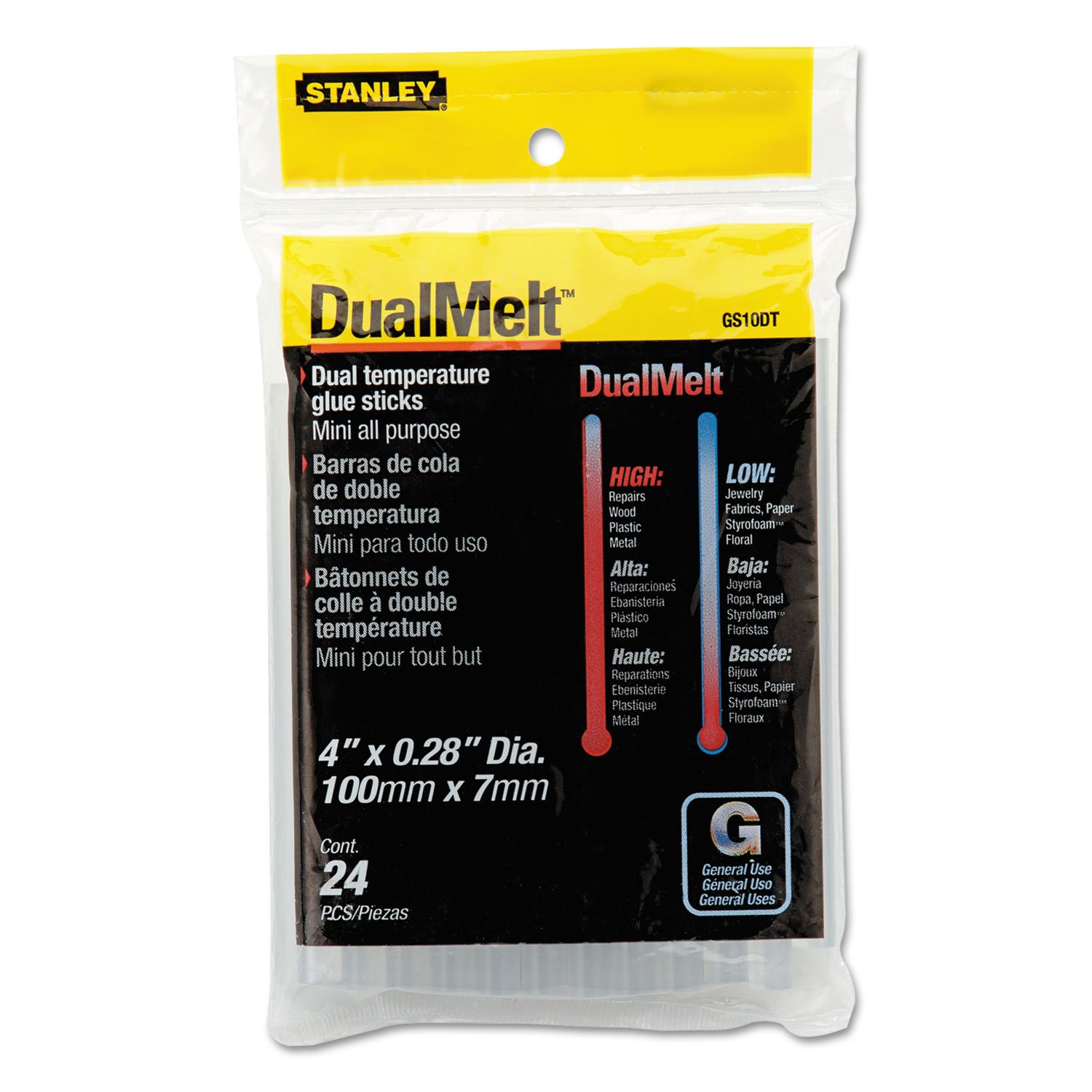 STANLEY Dual Temperature 7 mm (4 inch) Glue Sticks 1-GS10DT