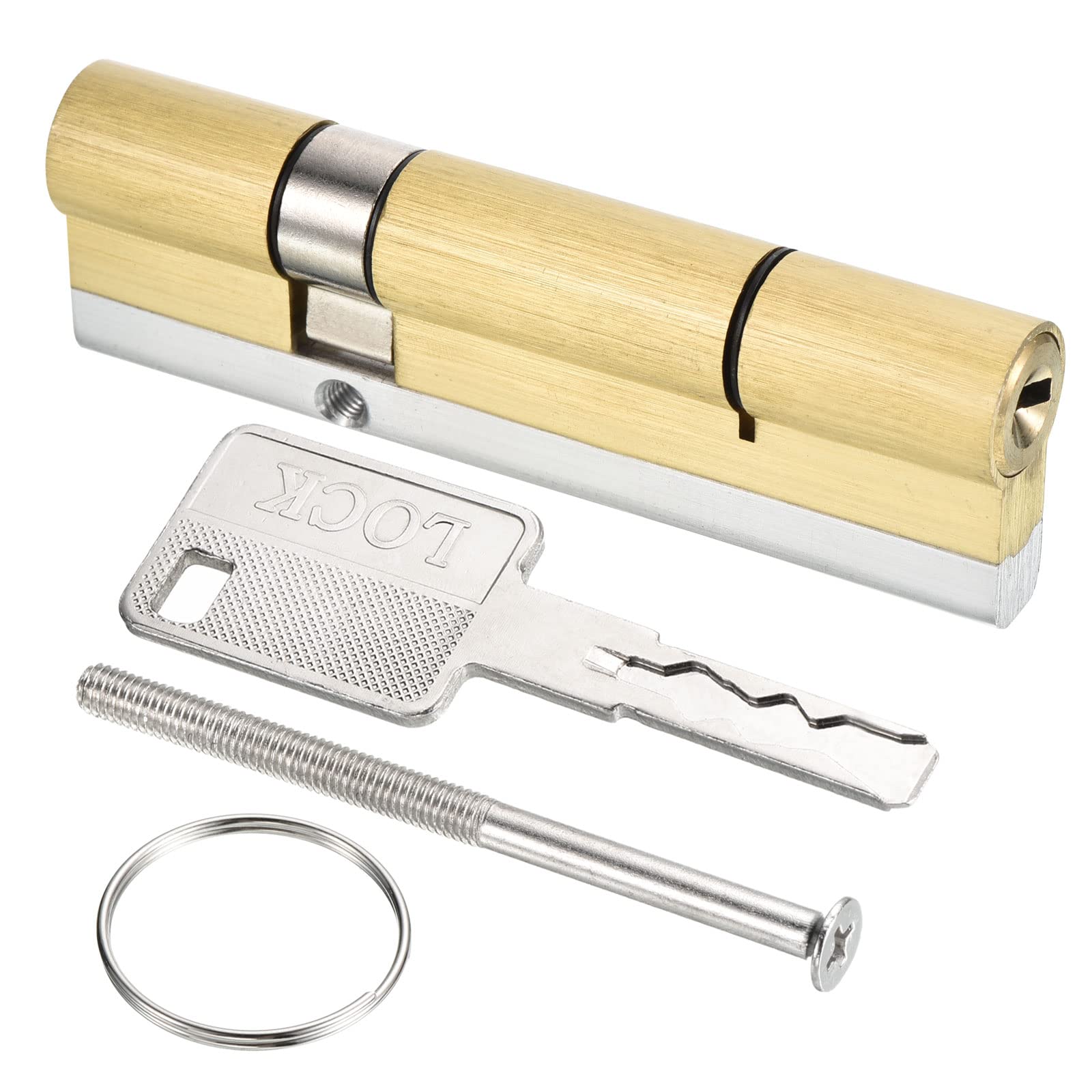 PATIKIL 32.5/72.5 (105mm Overall) European Double Lock Cylinder, Door Cylinder Lock with 8 Keys for Wooden Doors, Aluminum Doors