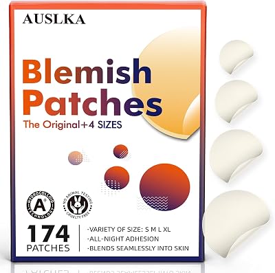 AUSLKA Pimple Patches 174 Count Hydrocolloid Spot Stickers All Skin Types