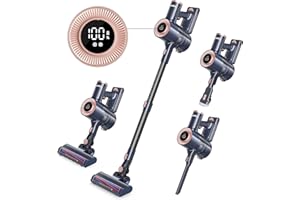 Homeika Cordless Vacuum Cleaner, 20Kpa Powerful Suction Vacuum with LED Display, 8 in 1 Lightweight Stick Vacuum with 30 Min Runtime Detachable Battery for Carpet and Hard Floor Pet Hair Blue