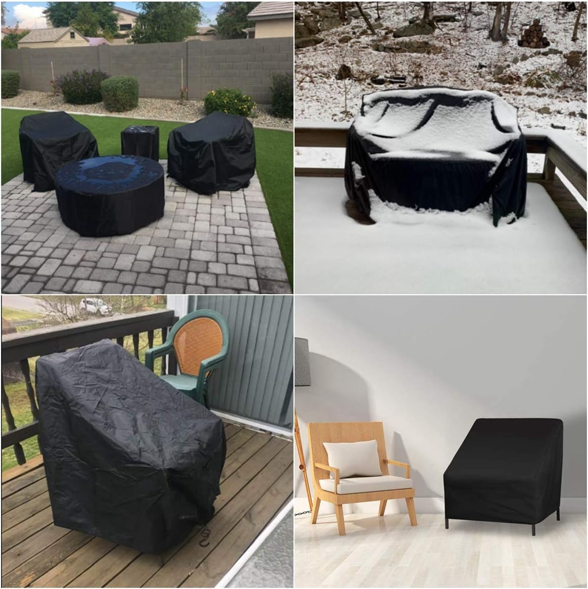 NASUM Patio Chair Covers, 2 Pack Lounge Deep Seat Cover, 38''Lx31''Dx29''H, 600D Waterproof and Heavy Duty Outdoor Furniture Covers: Furniture & Decor