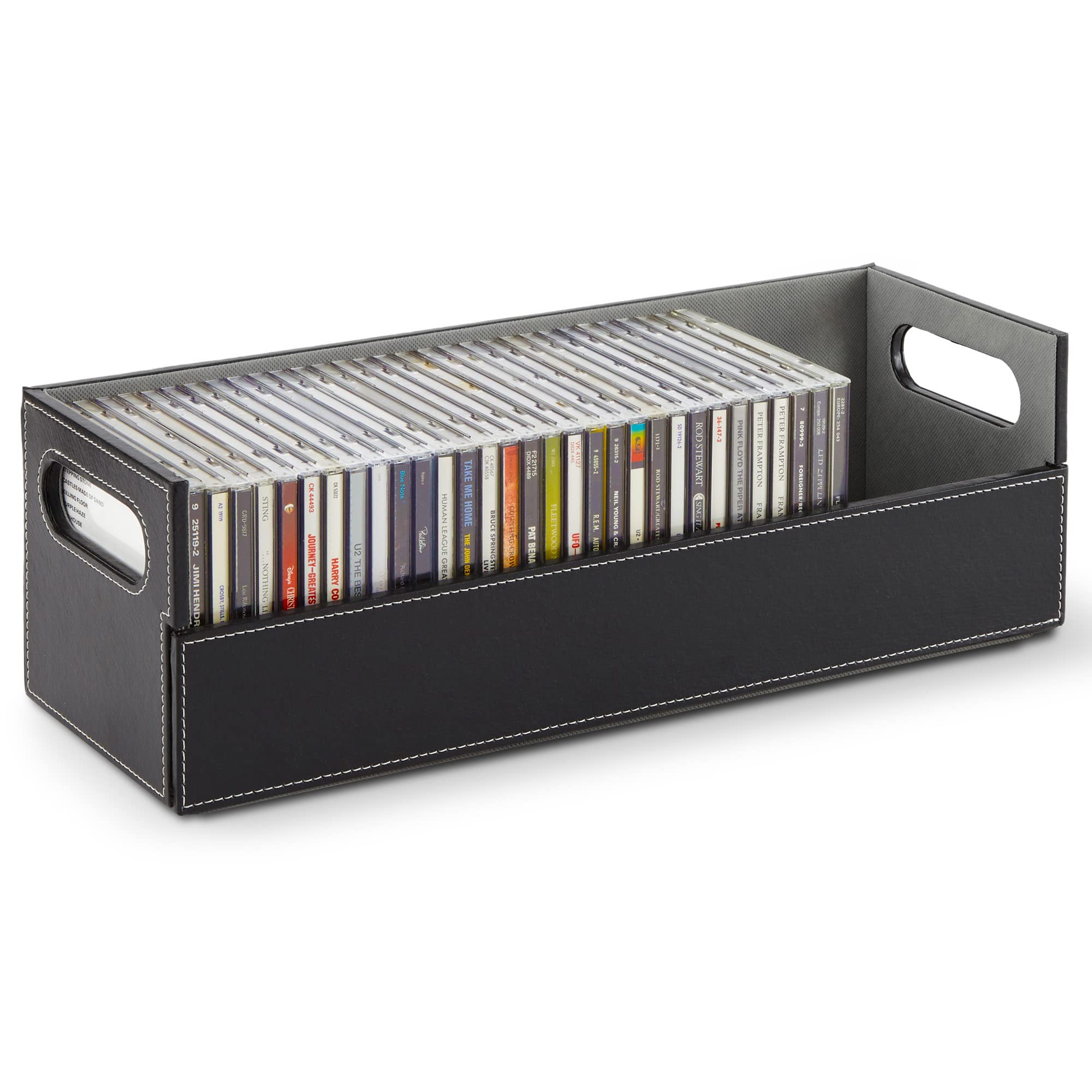 Stock Your Home CD Storage Box, Organizer 17.75" L x 6.25" W x 5.5" H,  Black | eBay
