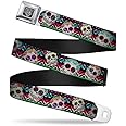 Buckle-Down Seatbelt Belt - Sugar Skulls Zarape Multi Color - 1.0" Wide - 20-36 Inches in Length
