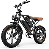Flydone Off Road Electric Bike, 1500/1000W Peak Motor 20" Fat Tire Dirt Ebike for Adults, 32/45KMH Max 80/200KM PAS Range,Sin