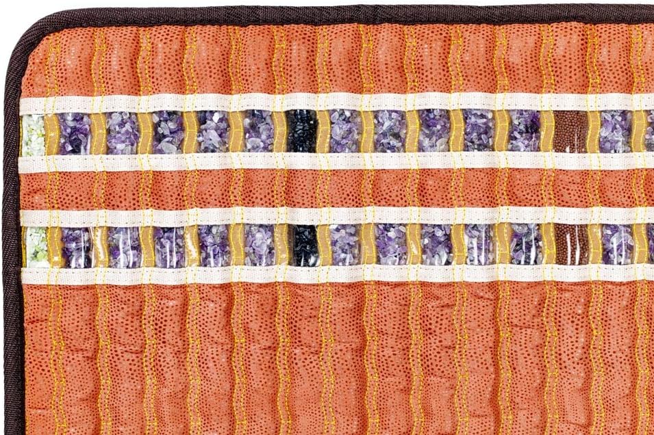 HealthyLine Far Infrared Small Heating Pad - Soft Mat Filled with Amethyst, Tourmaline and Obsidian Crystals - Negative Ion Therapy, EMF Blocking, Pain Relief - TAO Inframat Pro: Health & Personal Care