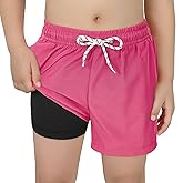 Century Star Boys Swim Trunks with Compression Boxer Brief Liner Toddler Shorts Kids Quick Dry Bathing Suit Swimwear