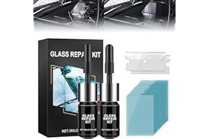 DOBYONE Windshield Repair kit,Windshield Crack Repair Kit 2 Bottles Car Glass Repair Kit Windshield Chip Repair Kit Cracks Gone Glass Repair Fluid Quick Fix for Chips,Cracks,Bulls-Eye,Star-Shape Cack (Black)