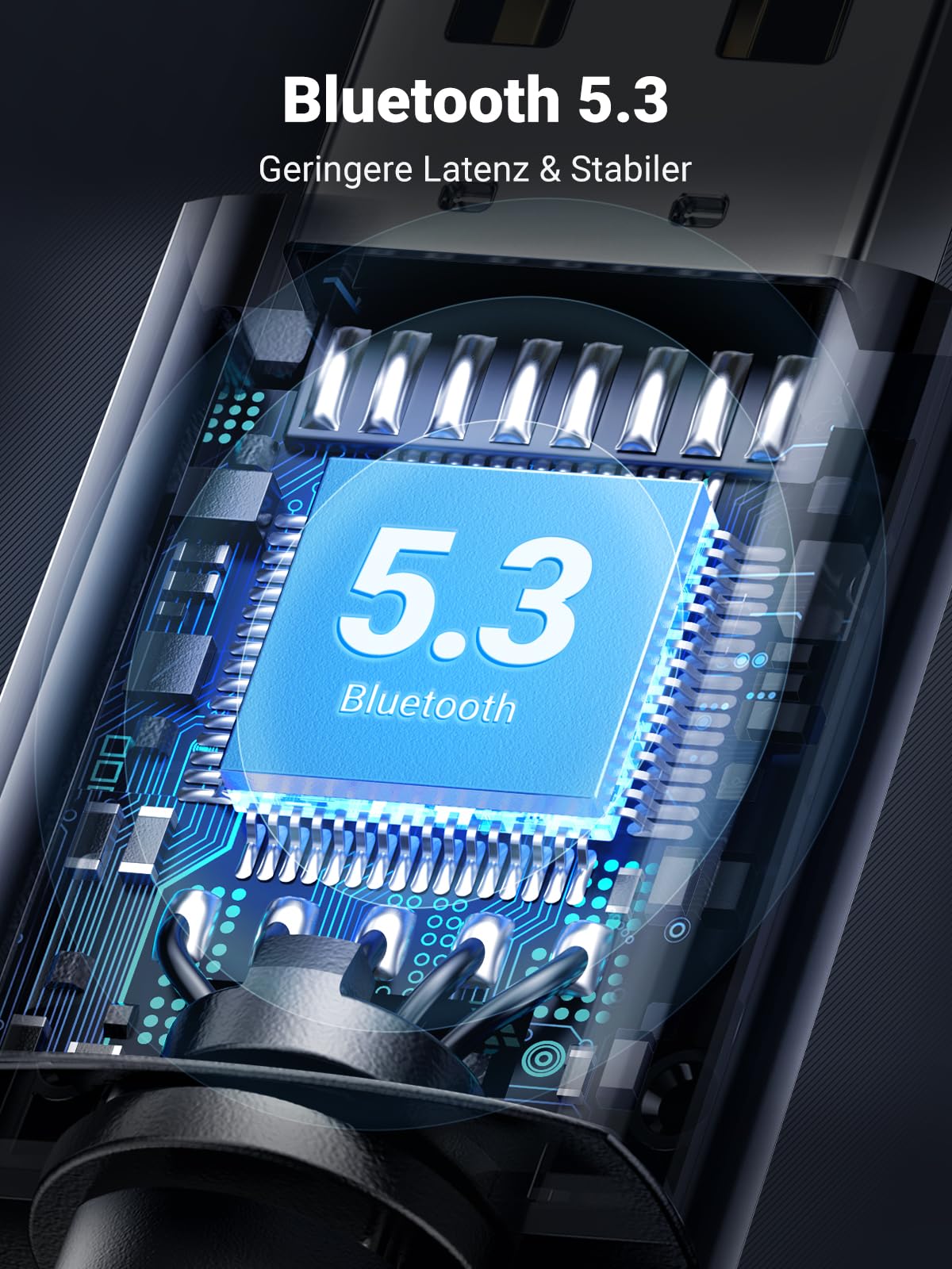 UGREEN USB Bluetooth Adapter PC Mit Großer Übertragungsreichweite Bluetooth Dongle für Windows 11/10/8.1, Bluetooth Stick für Maus, Tastatur, Kopfhörer, Handy, Controller 2