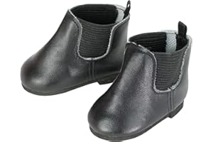 Sophia's 18" Doll Chelsea Ankle Boots, Black Faux Leather