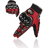 GES Motorcycle Gloves for Men Full Finger Touchscreen Protective Anti-Slip Motocross Gloves for Motorbike, Cycling, Racing