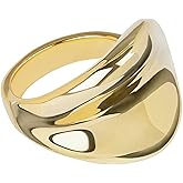 Amazon Essentials Chunky Modern Statement Ring for Women, High Polish