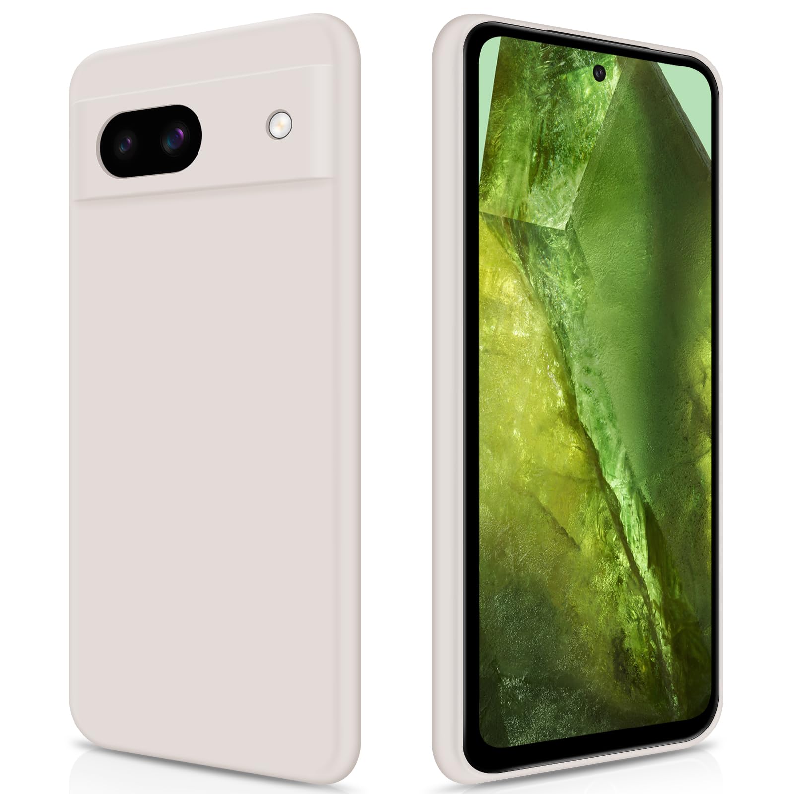 GiiYoon Case Compatible with Google Pixel 8A, Silky-Soft Touch Full-Body Protective Phone Silicone Case, Shockproof Cover with Microfiber Lining, White โ image 1