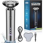 Electric Razor for Men,Electric Shavers for Men,3-Blade Rotary Shaving System,Waterproof Wet Dry Cordless Razor,Touch Switch,Type-C Fast Charging,Travel Lock,Digital Display,90+ Minutes Run Time