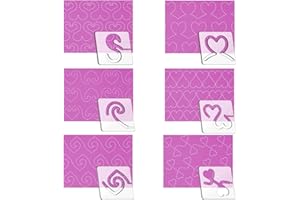 Kapyoo Free Motion Quilting Templates Set Quilting Rulers and Templates Quilting Templates for Machine Quilting Quilting Supplies Quilting Design with 32Pcs Non-Slip Grips (Heart Shaped A&B V2)