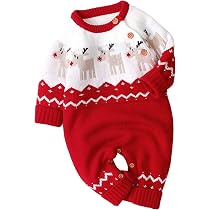 Baby Christmas Sweater Reindeer Pattern 