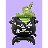 HOUSE OF PARTY Cauldron Halloween Balloons - Large Halloween Foil Balloon for Indoor Props - Cauldron for Party Decor and Happy Boo Day Decorations Supplies