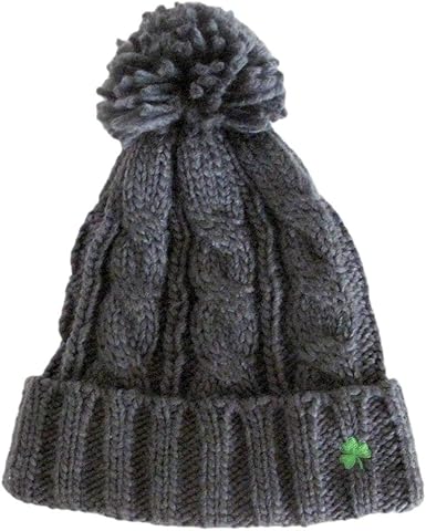 grey bobble beanie hat
