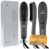 Aberlite Pocket - Compact Beard Straightener for Men - Ionic & Anti-Scald Technology - Beard Straightening Heat Brush Comb Ionic - for Home and Travel