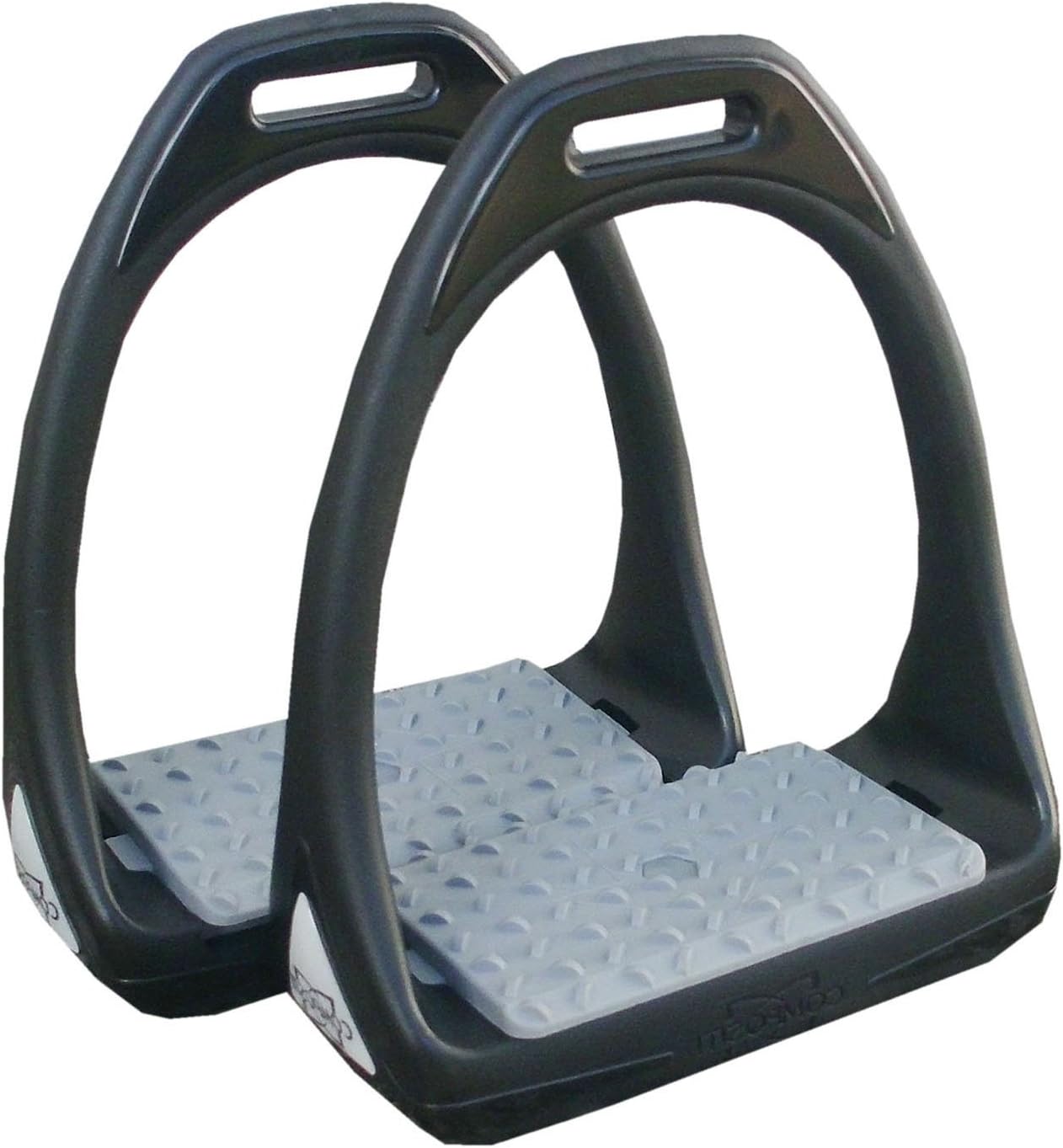 Reitsport Amesbichler Compositi Reflex Plastic Stirrups with Flexible Wide Tread Black / Grey Plastic Stirrups