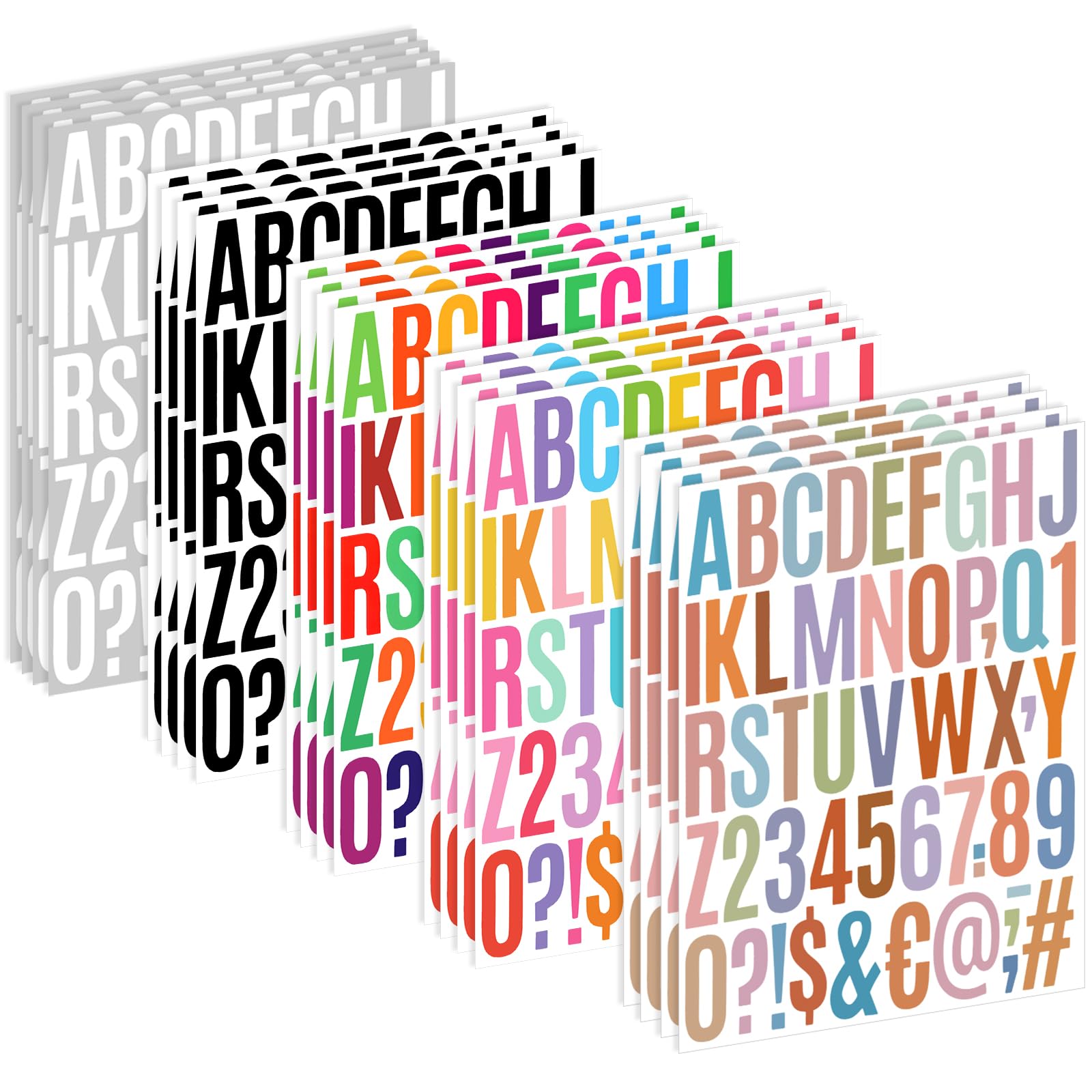 Photo 1 of 1000 Piece 20 Sheet Letter Sticker, 2 Inch Large Alphabet Stickers, Self Adhesive Vinyl Letter Stickers, Waterproof Alphabet & Number Sticker for Mailbox, Window, House Number Sign, Address Number