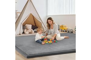 Baby Play Mat– 59"X79" Soft Rug Mat for Floor, Memory Foam Crawling Rug for Babies, Toddlers, Kids – 1.3" Thick, Nursery & Pl