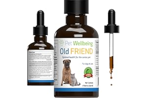 Pet Wellbeing Old Friend for Senior Cats - Supports Immune System Health, Joint Mobility, Healthy Energy Levels, Alfalfa, Reishi - Veterinarian-Formulated Herbal Supplement 2 oz (59 ml)
