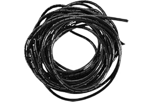 Spiral Cable Wrap, 1/4" 32ft Black Spiral Wire Wrap Tube PC Manage Cable Cord Covers Bundle Sleeve Hose for Computer Electric
