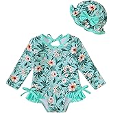 Mioglrie Newborn Baby Swimsuit Girl Infant Bathing Suit Girl Long Sleeve Ruffle Baby Girls' Swimwear Swimming Swim Suit