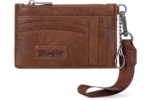 Montana West X Wrangler Credit Card Wallet RFID Card Holder for Women Card Case Wallet Slim Card Wallet with Keychain Wristlet Strap