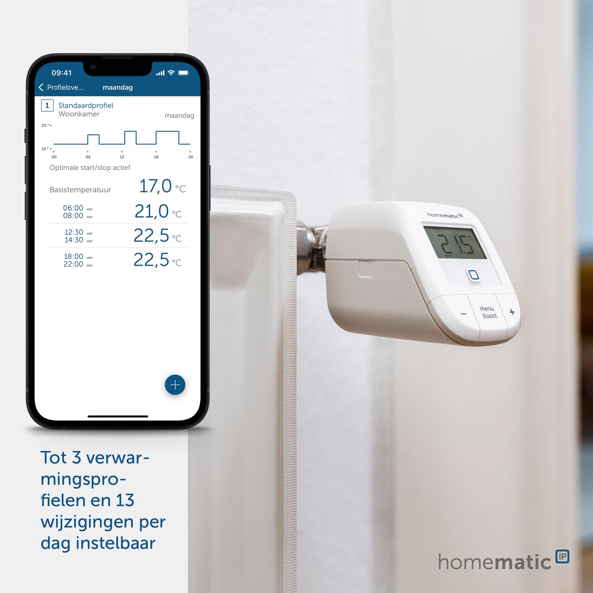 Homematic IP Smart Home Heizkörperthermostat – Basic, digitaler Thermostat Heizung, Steuerung per App, Alexa, Google Assistant, einfache Installation, Energie sparen, 153412A3 2