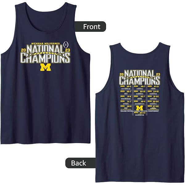 University Of Michigan Wolverines Distressed Primary Tank Top - Officially Licensed U Of M Apparel