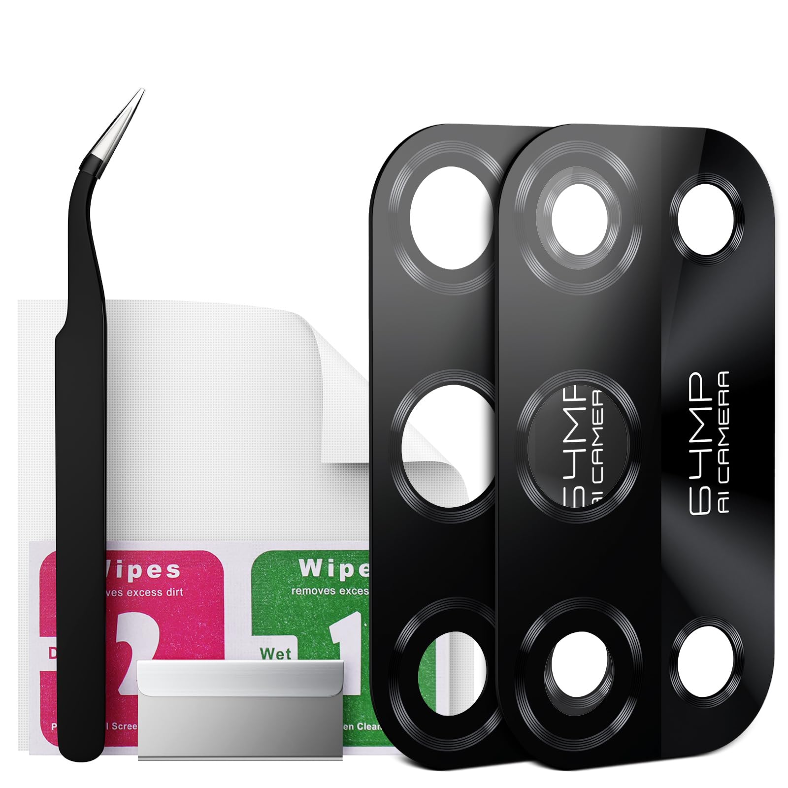 Eonpam 2 Pack Camera Glass Replacement for Realme 7 Pro HD Rear Lens Glass + Repair Kit