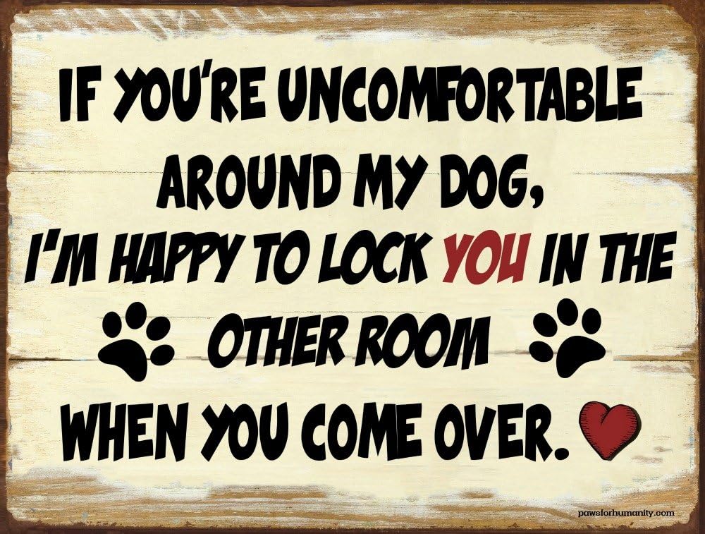 If You're Uncomfortable Around My Dog, 9 x 12 Inch Metal Sign, Funny Dog Signs for Dog Lover, Walker, Sitter, Veterinarian, Groomer, Trainer, Doggie Daycare, Decor and Gifts, USA Made, RK1012HP 9x12