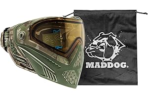 Maddog Dye i5 Thermal Anti-Fog Paintball Airsoft Mask Goggle System Combo with Microfiber Bag | Safety Certified Protection