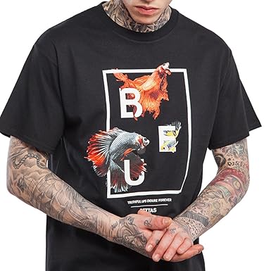 Amazon Honghu メンズ 春夏新品 Tシャツ パズルイラスト ベタ