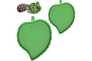 Pawfly 2 Pcs Leaf Reptile Water Dish, Reptile Water Bowl, Tortoise Habitat Accessories, Bearded Dragon Water Bowl, Pet Food F