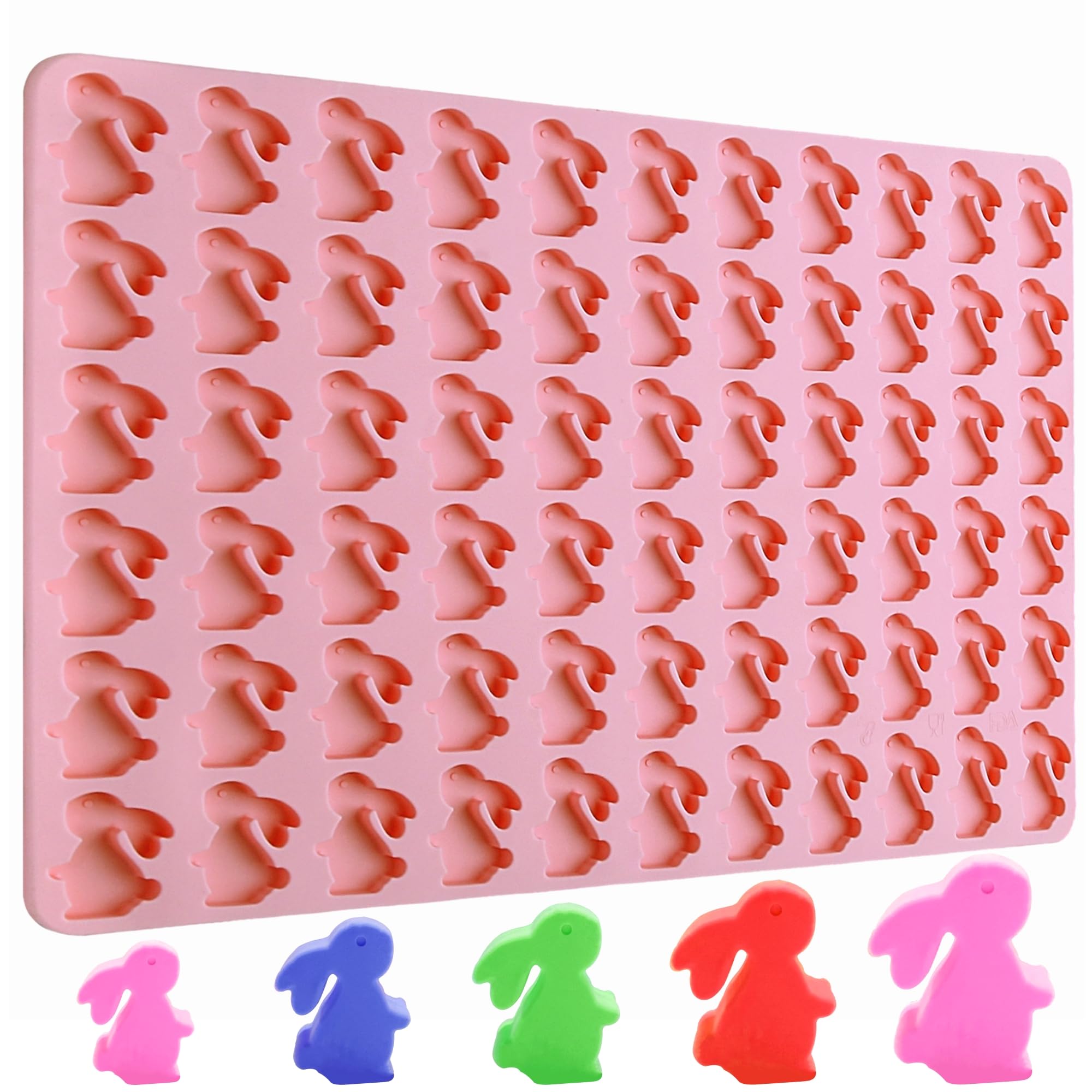 Tadonyny Bunny Silicone Molds for Candy Gummy Chocolate, Easter Molds, Rabbit Silicone Mold with Scraper (bunny)