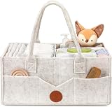 Maliton Nappy Caddy Newborn Essentials Detachable Dividers White 16x10x7 view 9
