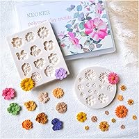 KEOKER Polymer Clay Flower Molds - 2 Pcs Polymer Clay Molds for Jewelry Making, Polymer Clay Cutters for Polymer Clay Earring