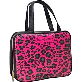 Juicy Couture Hot Pink Black Makeup Bag, Weekender, Leopard Print | Cosmetics Organizer, Travel Essentials, Top Handle
