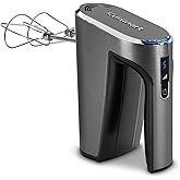 Cuisinart Electric Hand Blender & Mixer, EvolutionX Cordless Hand Mixer, 5 Speeds, Gray/Black, RHM-100